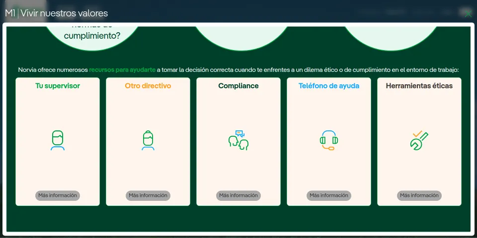 Help resources as icon cards, scannable at a glance.