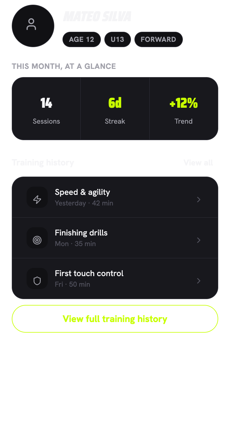 Rize app: profile selection